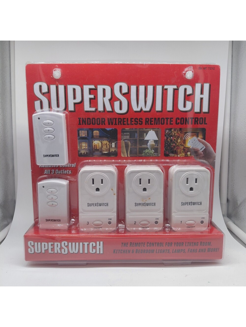 SuperSwitch Wireless Remote Control Outlet Kit 3 Receivers 2 Remotes NEW